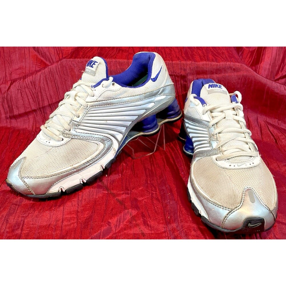 Mens Nike Shox TL Metallic Silver Low Top Mesh Lace-Up Sneakers sz 8